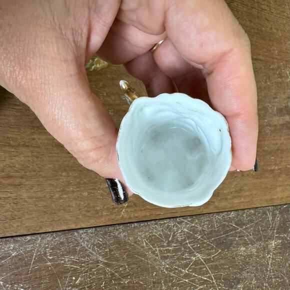 Vintage Porcelain‎ Gold 2 Tea cup & saucer Set MINI Children's or demitasse - Picture 8 of 14